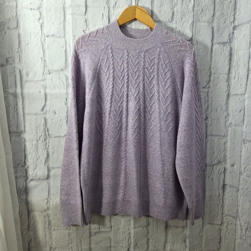 Napa Valley Extra Large Lavender Heather Cozy Longsleeve Knit Sweater